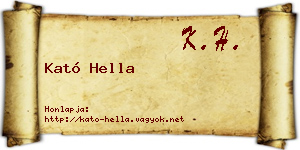 Kató Hella névjegykártya